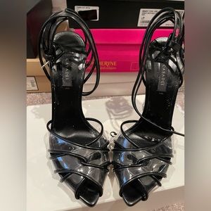 Casadei leather peep toe shoe